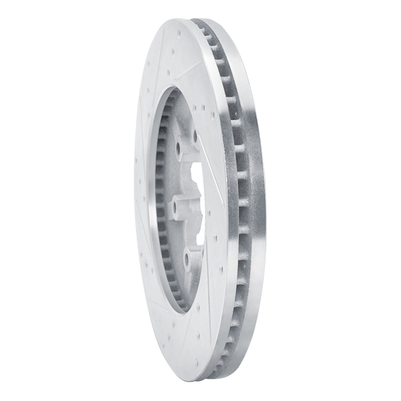 Chevrolet Colorado Brake Rotor (1) - Front Right - R1 Concepts - Drilled & Slotted - Silver - `09-`12